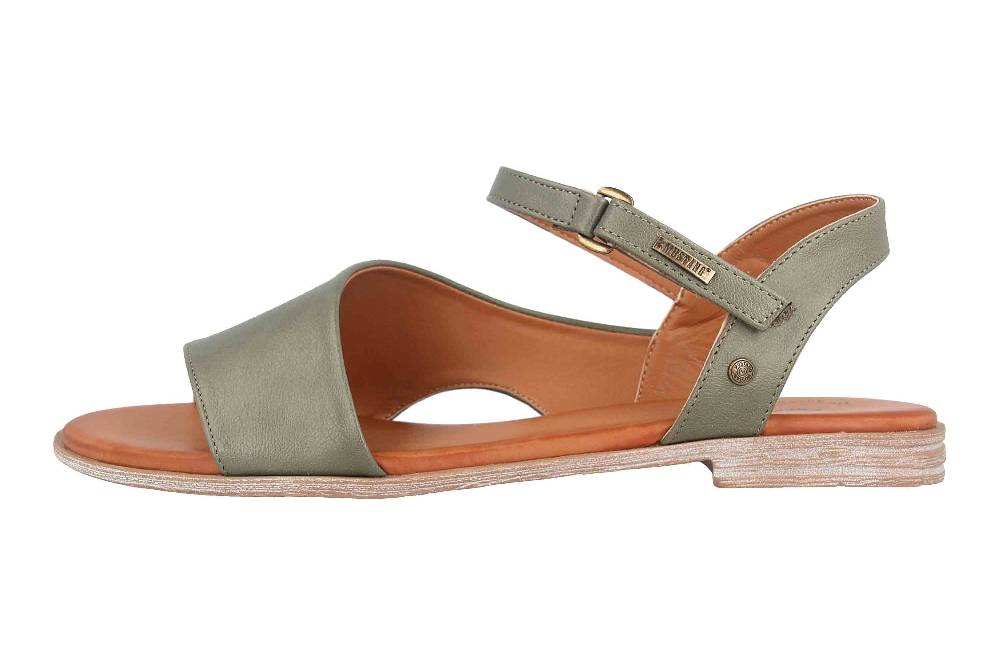 Mustang Shoes Sandalen in Übergrößen Grün 1388-807-7 große Damenschuhe
