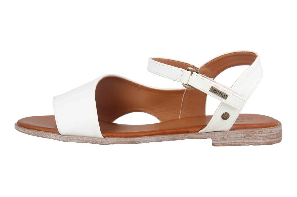 Mustang Shoes Sandalen in Übergrößen Weiß 1388-807-1 große Damenschuhe
