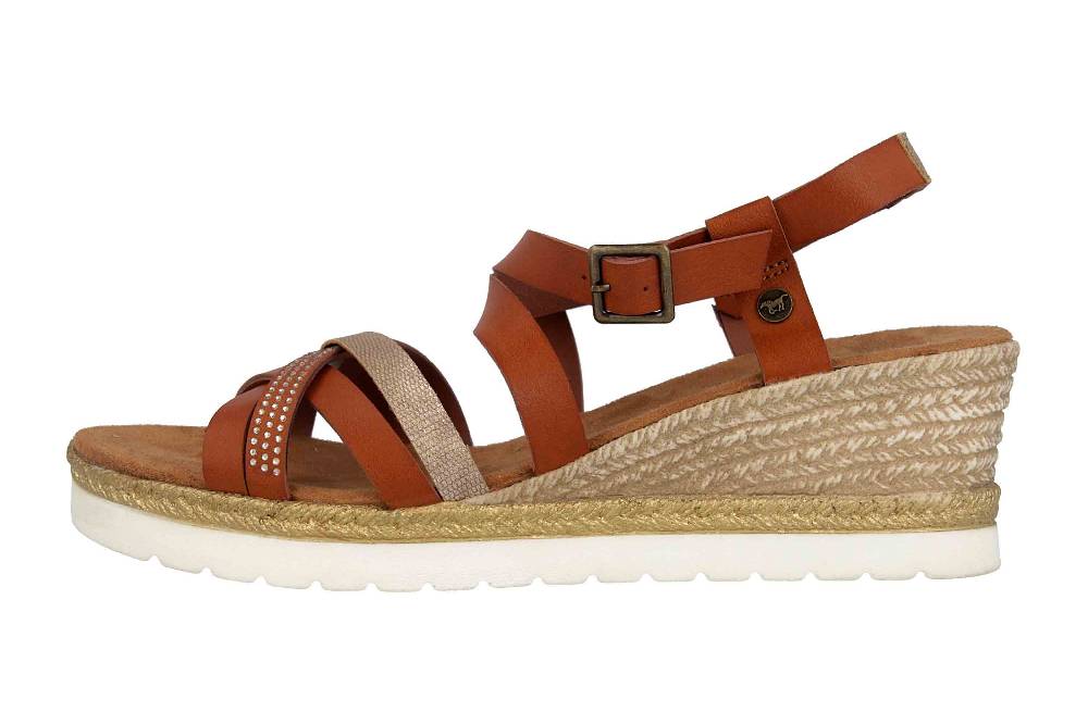 Mustang Shoes Sandaletten in Übergrößen Braun 1317-803-301 große Damenschuhe