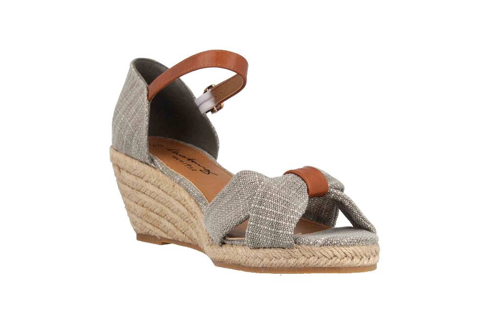 Mustang Shoes Sandaletten In Übergrößen Grau 1248-803-22 Große Damenschuhe