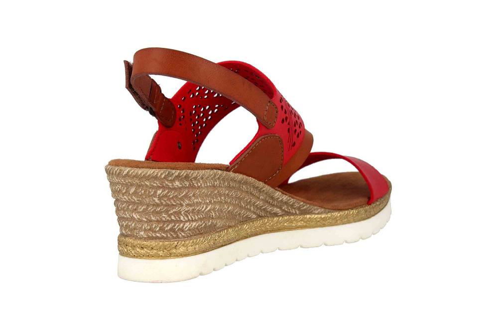 Mustang Shoes Sandaletten In Übergrößen Rot 1317-802-5 Große Damenschuhe