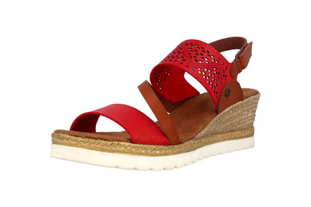 Mustang Shoes Sandaletten In Übergrößen Rot 1317-802-5 Große Damenschuhe