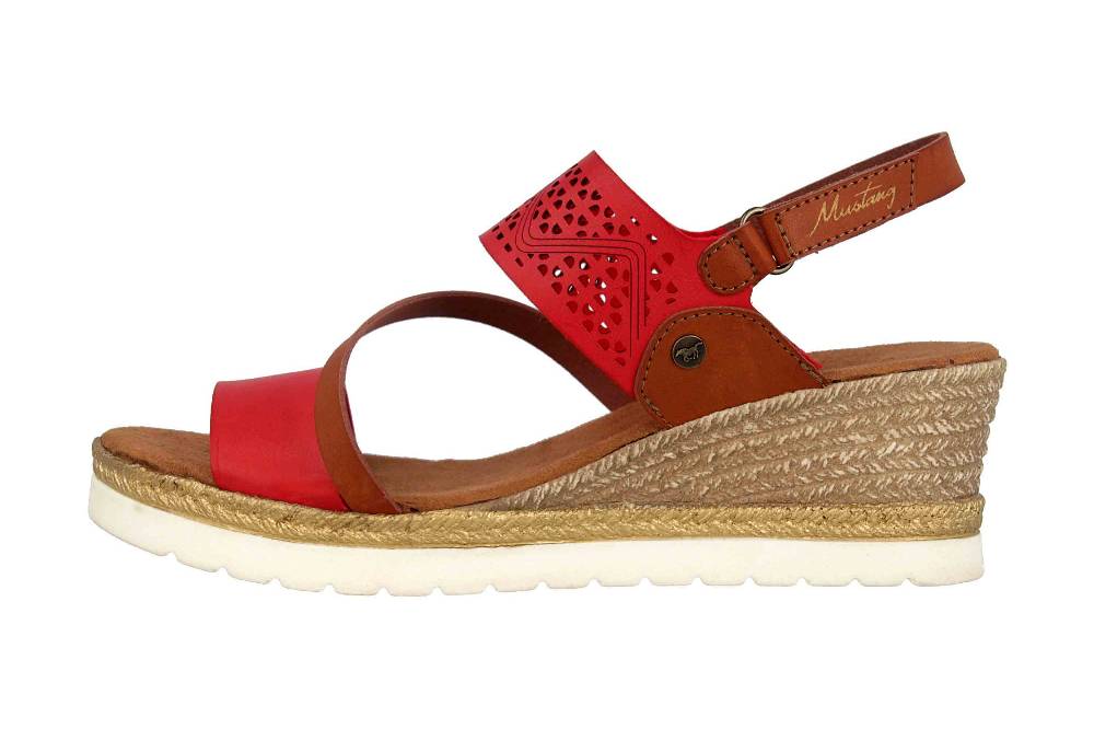 Mustang Shoes Sandaletten in Übergrößen Rot 1317-802-5 große Damenschuhe
