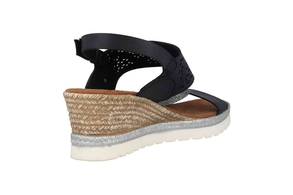 Mustang Shoes Sandaletten In Übergrößen Schwarz 1317-802-9 Große Damenschuhe