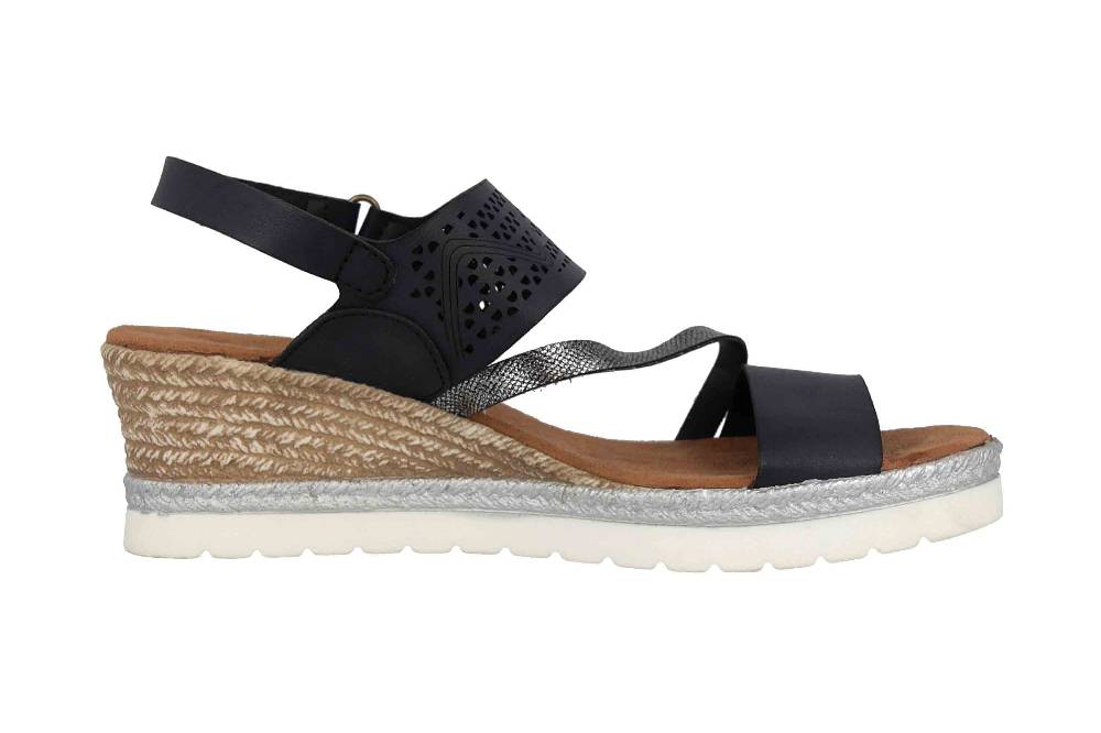 Mustang Shoes Sandaletten In Übergrößen Schwarz 1317-802-9 Große Damenschuhe