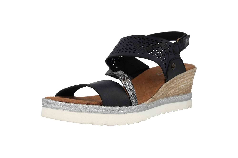 Mustang Shoes Sandaletten In Übergrößen Schwarz 1317-802-9 Große Damenschuhe