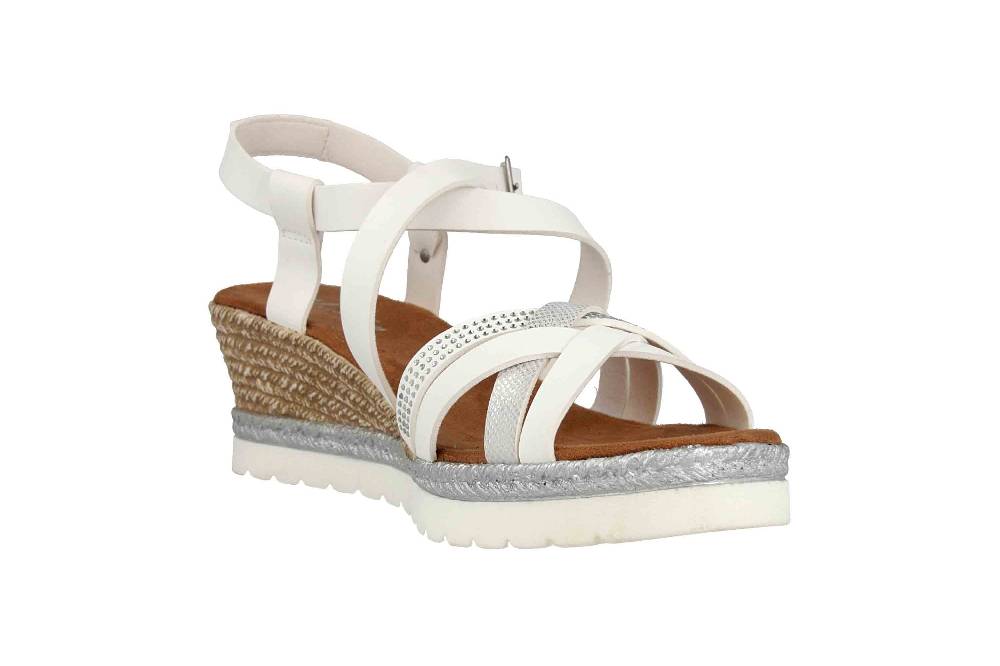 Mustang Shoes Sandaletten In Übergrößen Weiß 1317-803-1 Große Damenschuhe