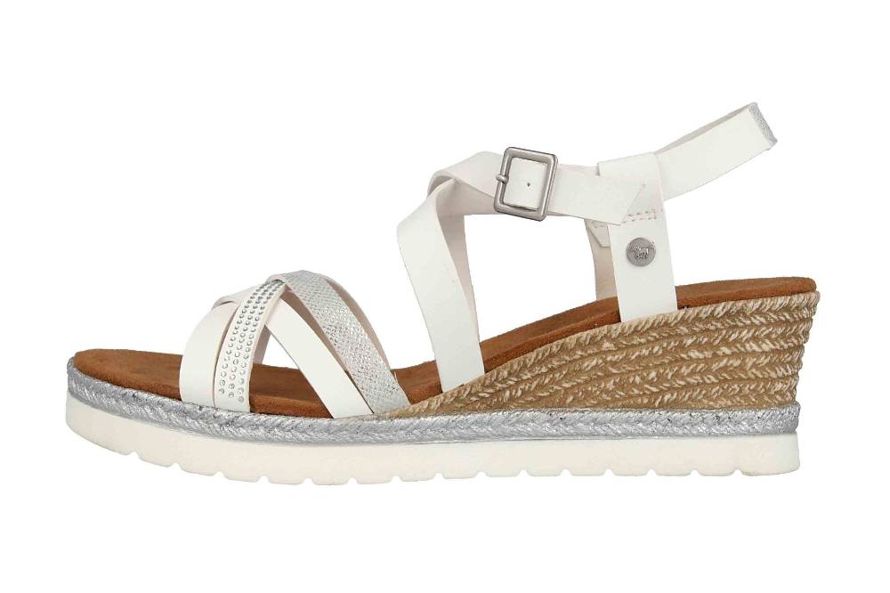 Mustang Shoes Sandaletten in Übergrößen Weiß 1317-803-1 große Damenschuhe