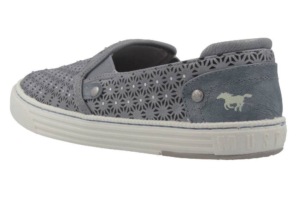Mustang Shoes Slipper In Übergrößen Grau 1246-401-2 Große Damenschuhe