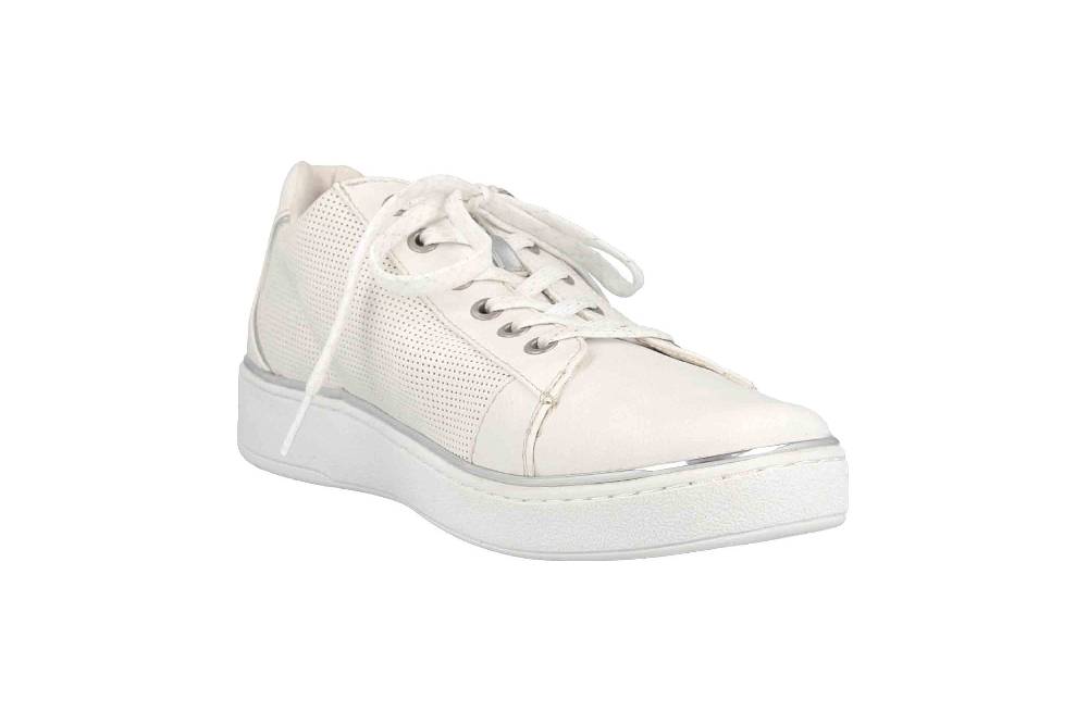Mustang Shoes Sneaker In Übergrößen Weiß 1300-303-121 Große Damenschuhe