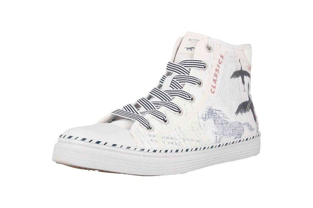 Mustang Shoes Sneaker In Übergrößen Weiß 1376-502-1 Große Damenschuhe