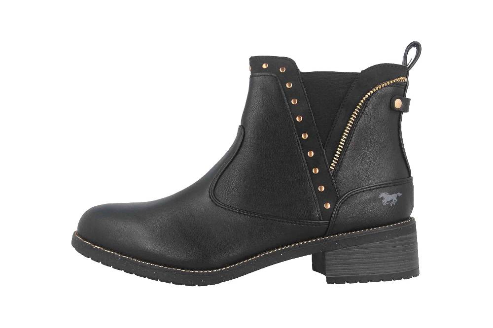 Mustang Shoes Stiefeletten in Übergrößen Schwarz 1402-503-9 große Damenschuhe