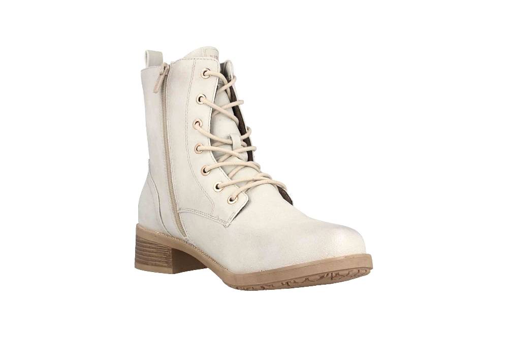 Mustang Shoes Stiefeletten In Übergrößen Weiß 1402-502-203 Große Damenschuhe