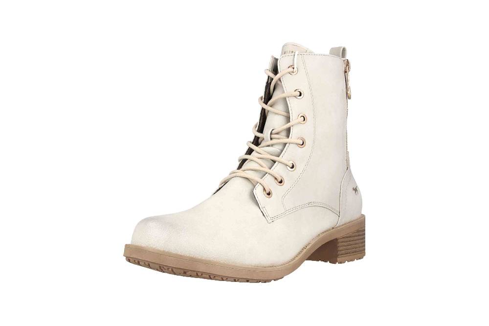 Mustang Shoes Stiefeletten In Übergrößen Weiß 1402-502-203 Große Damenschuhe