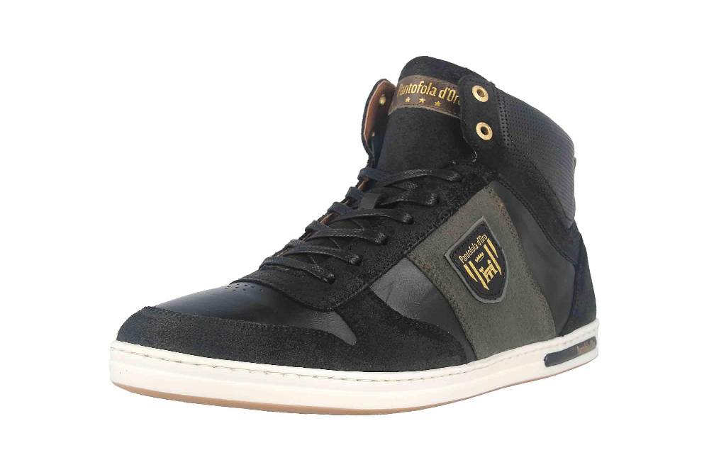 Pantofola D'Oro MILITO UOMO MID XL Sneaker In Übergrößen Schwarz 10203021.25Y/10203072.25Y Große Herrenschuhe