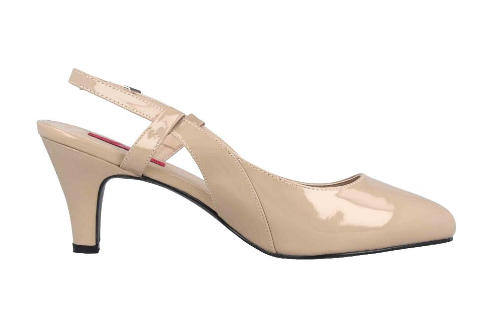 Pleaser Divine-418 Pumps In Übergrößen Beige DIV418/CR Große Damenschuhe