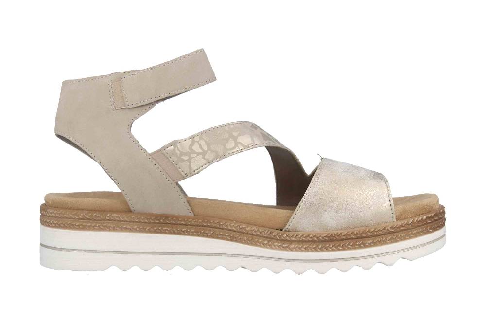 Remonte Sandalen In Übergrößen Beige D0Q53-62 Große Damenschuhe