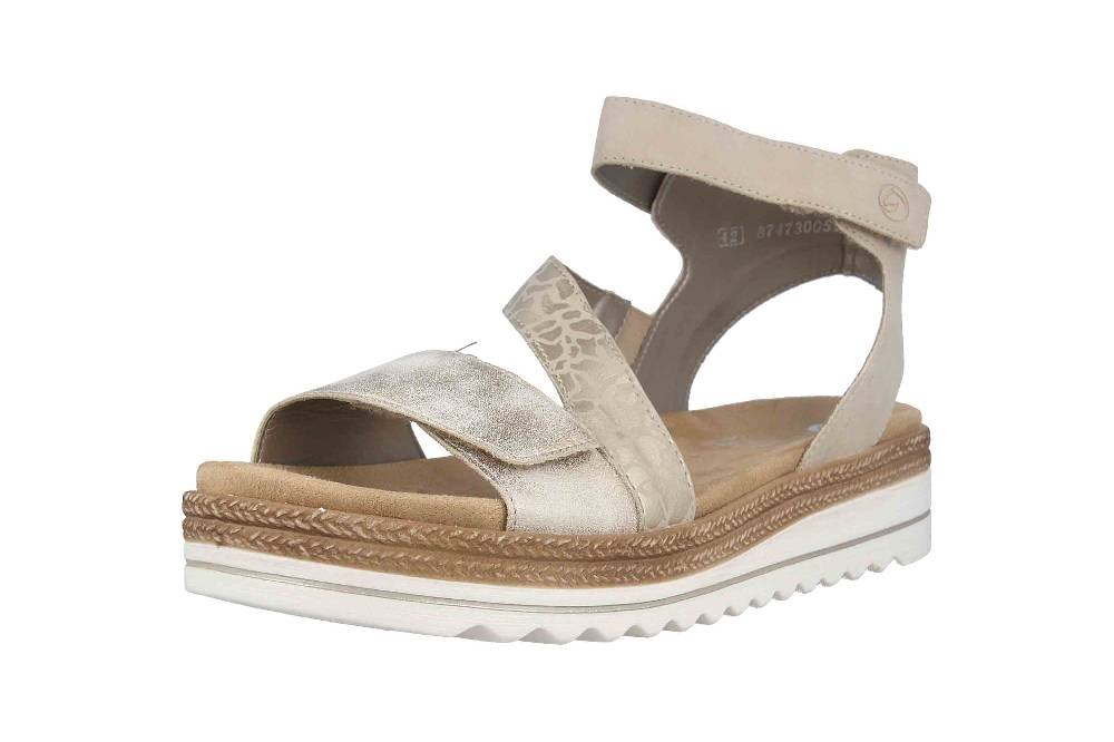 Remonte Sandalen In Übergrößen Beige D0Q53-62 Große Damenschuhe