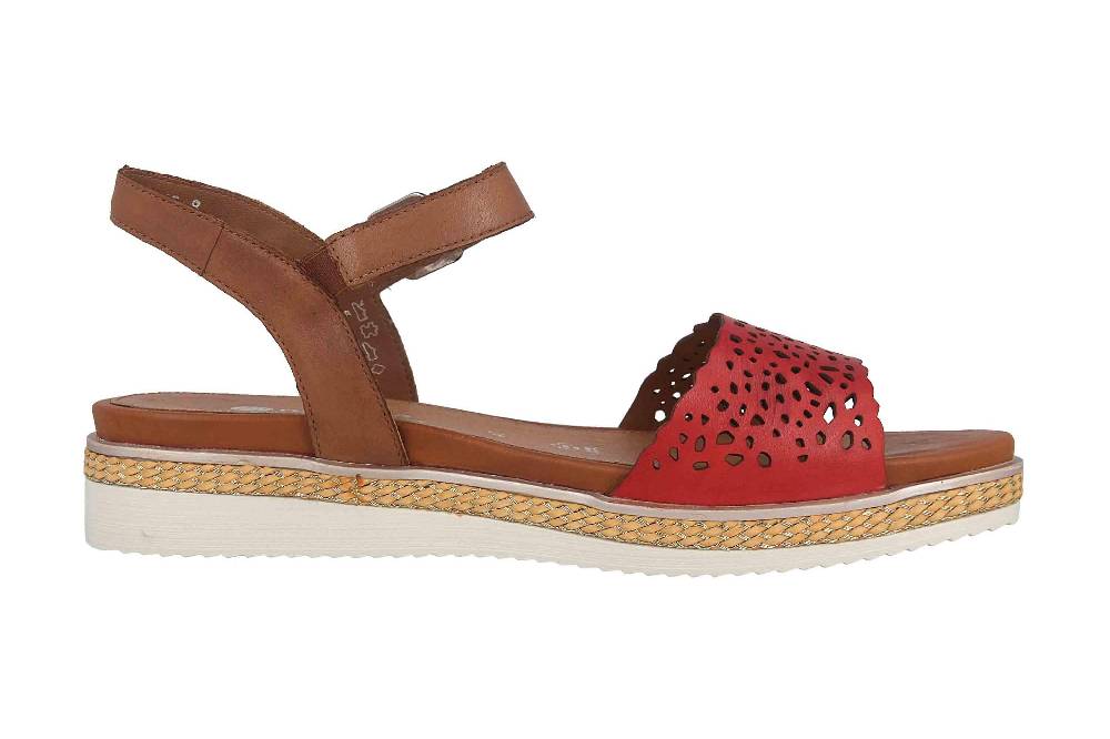 Remonte Sandalen In Übergrößen Rot R4552-33 Große Damenschuhe