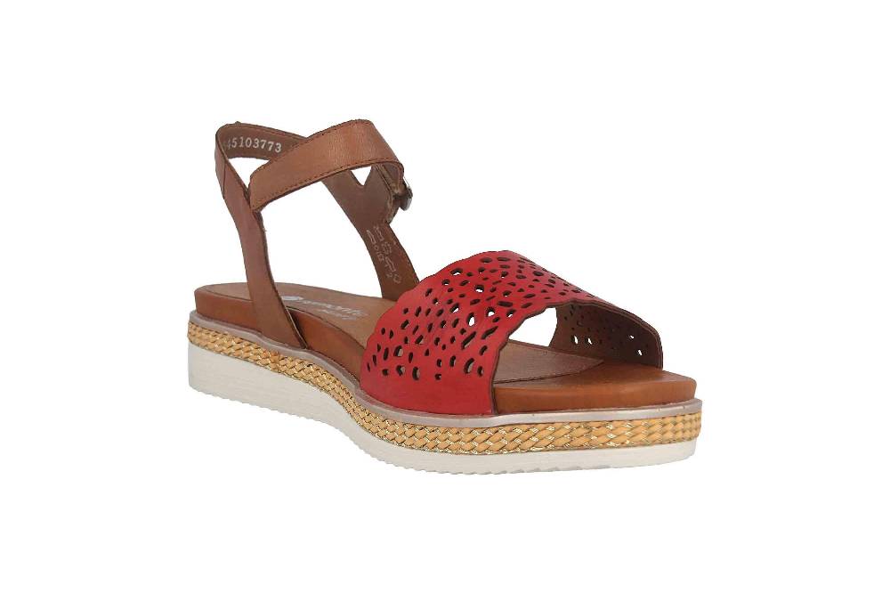 Remonte Sandalen In Übergrößen Rot R4552-33 Große Damenschuhe