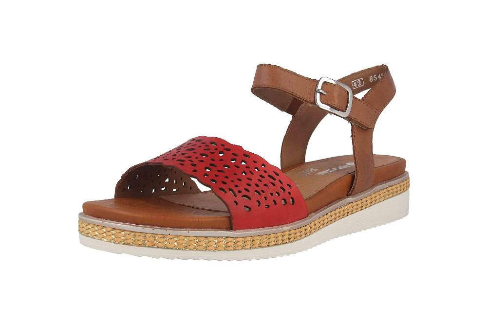 Remonte Sandalen In Übergrößen Rot R4552-33 Große Damenschuhe