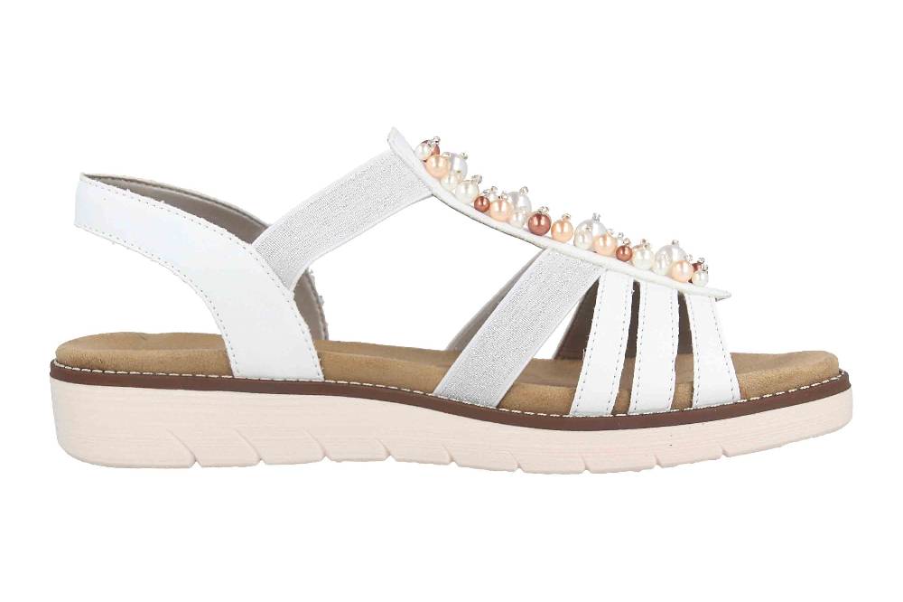 Remonte Sandalen In Übergrößen Weiß D2047-80 Große Damenschuhe