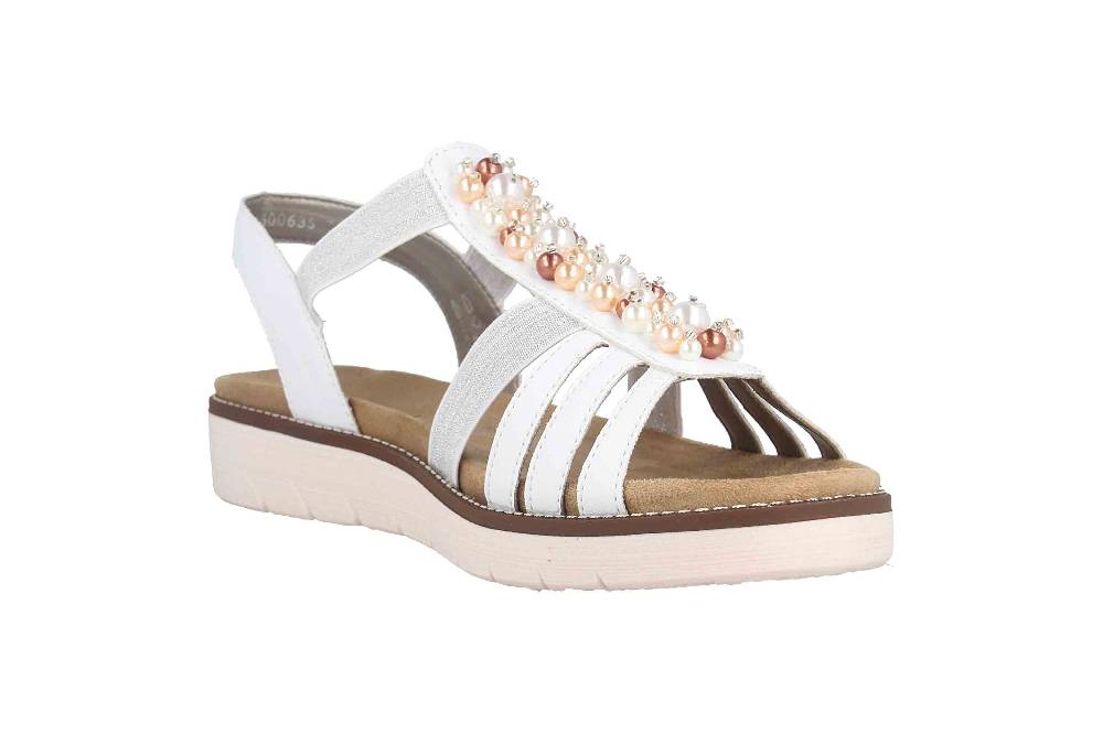 Remonte Sandalen In Übergrößen Weiß D2047-80 Große Damenschuhe