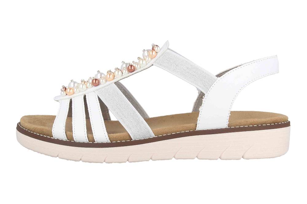 Remonte Sandalen in Übergrößen Weiß D2047-80 große Damenschuhe