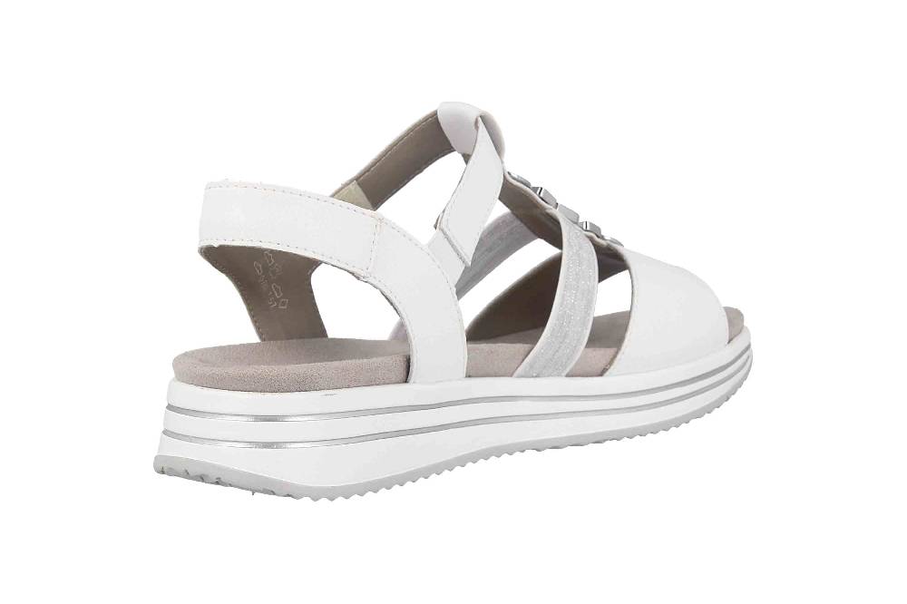 Remonte Sandalen In Übergrößen Weiß R2962-80 Große Damenschuhe