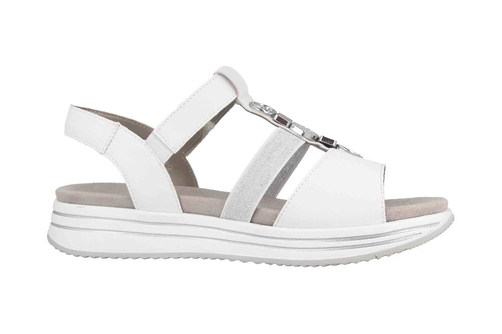 Remonte Sandalen In Übergrößen Weiß R2962-80 Große Damenschuhe
