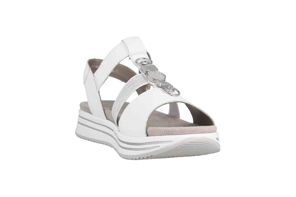 Remonte Sandalen In Übergrößen Weiß R2962-80 Große Damenschuhe