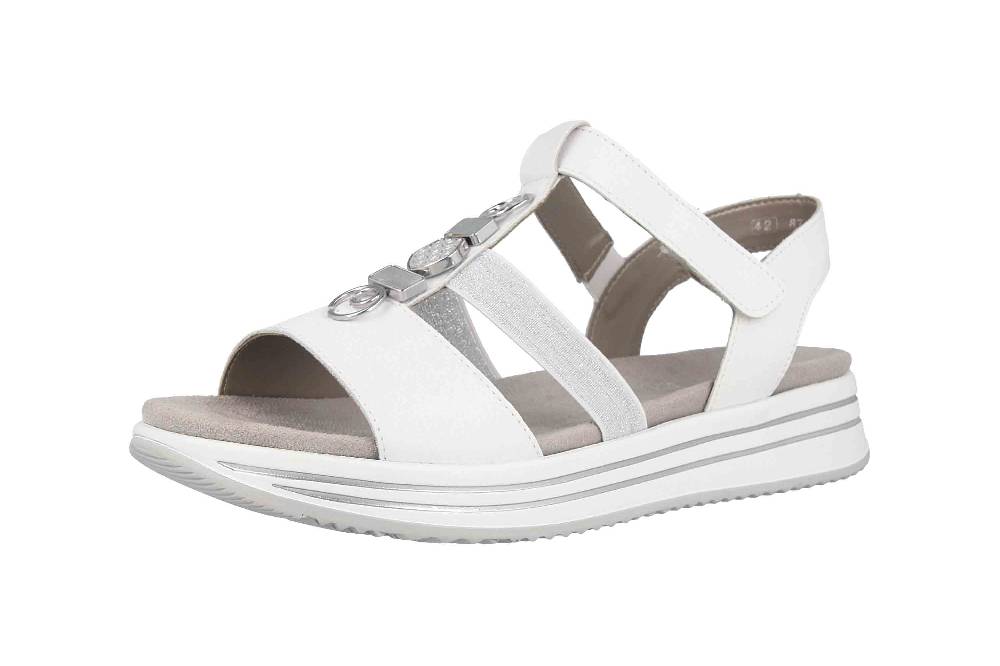 Remonte Sandalen In Übergrößen Weiß R2962-80 Große Damenschuhe