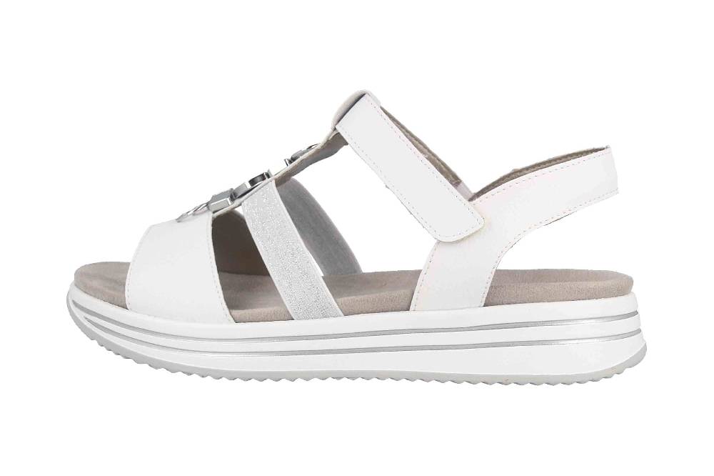 Remonte Sandalen in Übergrößen Weiß R2962-80 große Damenschuhe