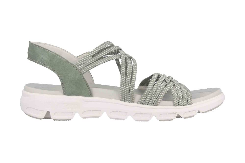 Rieker Evolution Sandalen In Übergrößen Grün V8400-52 Große Damenschuhe