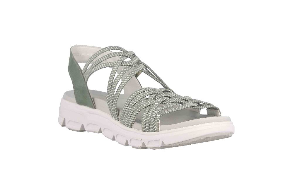Rieker Evolution Sandalen In Übergrößen Grün V8400-52 Große Damenschuhe