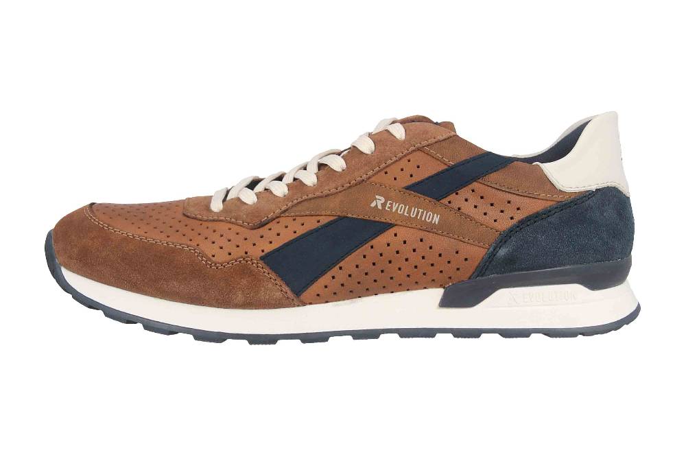 Rieker Evolution Sneaker in Übergrößen Braun U0302-24 große Herrenschuhe