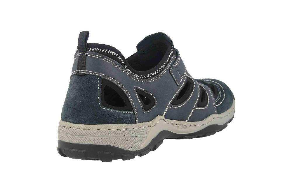 Rieker Halbschuhe In Übergrößen Blau 08075-14 Große Herrenschuhe