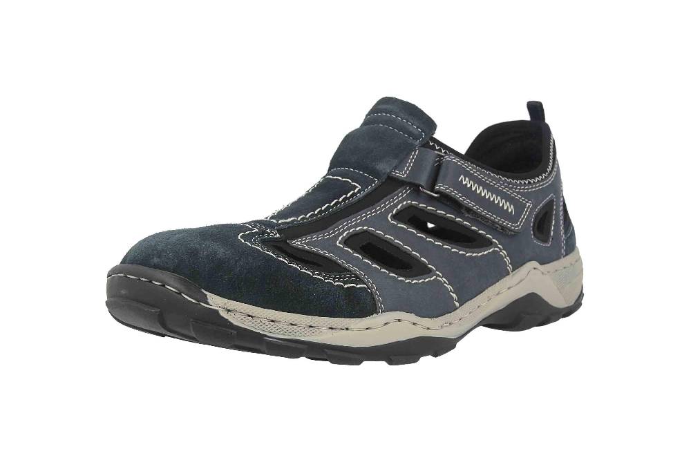 Rieker Halbschuhe In Übergrößen Blau 08075-14 Große Herrenschuhe