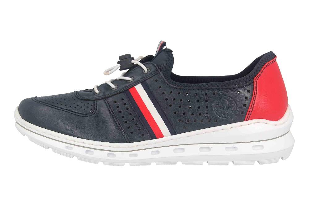 Rieker Halbschuhe in Übergrößen Blau L22K5-14 große Damenschuhe
