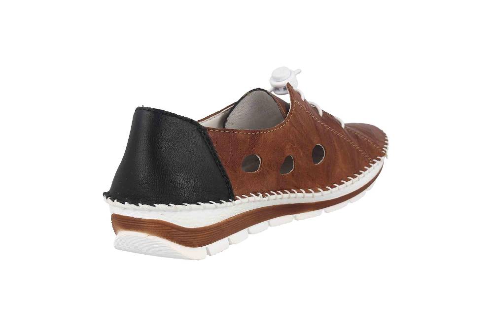 Rieker Halbschuhe In Übergrößen Braun 49605-24 Große Damenschuhe