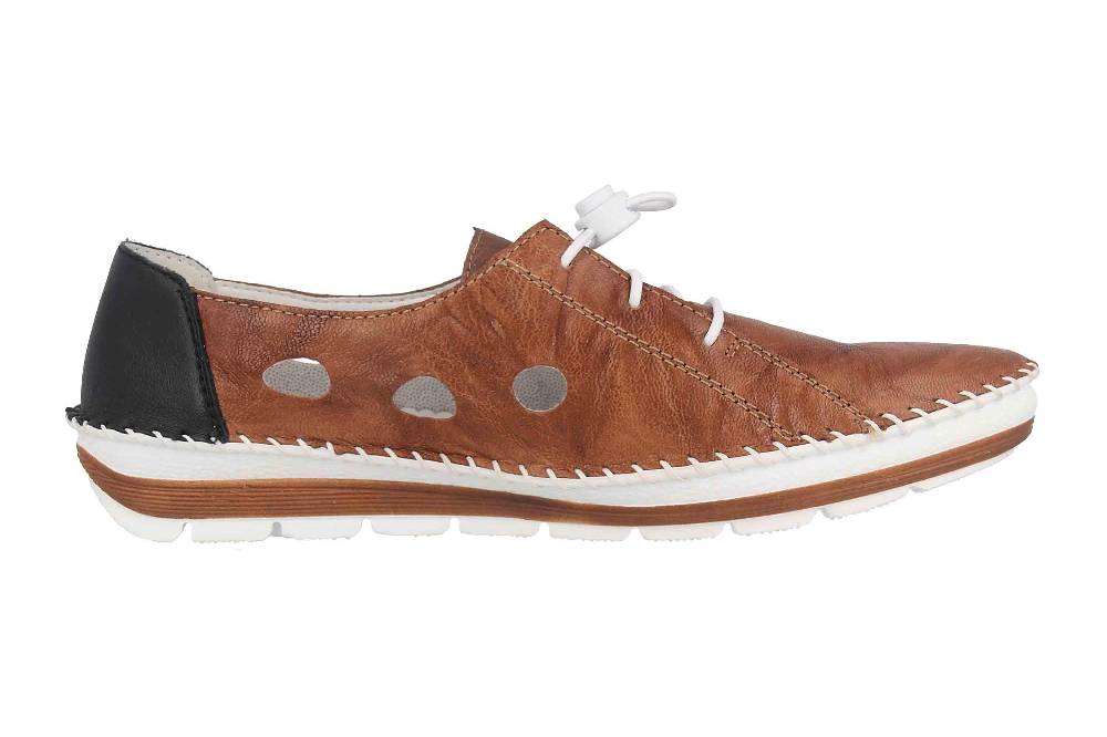 Rieker Halbschuhe In Übergrößen Braun 49605-24 Große Damenschuhe