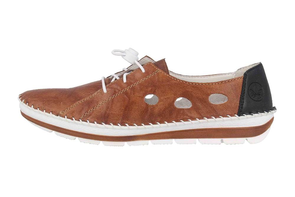 Rieker Halbschuhe In Übergrößen Braun 49605-24 Große Damenschuhe