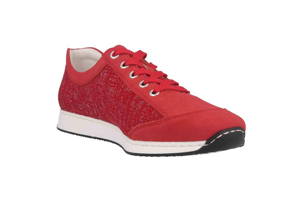 Rieker Halbschuhe In Übergrößen Rot 56021-33 Große Damenschuhe