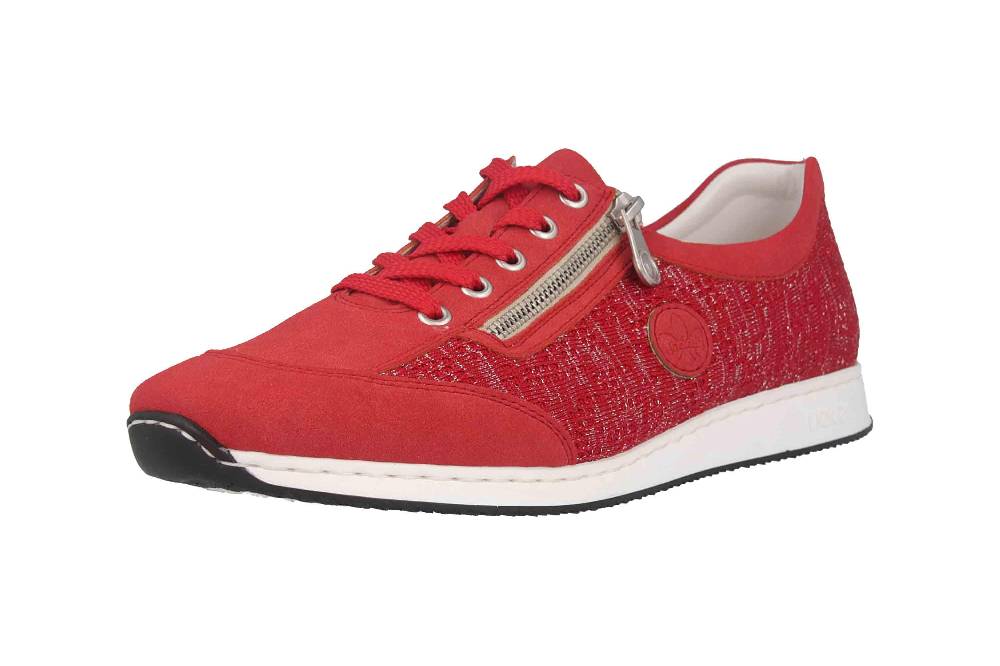 Rieker Halbschuhe In Übergrößen Rot 56021-33 Große Damenschuhe