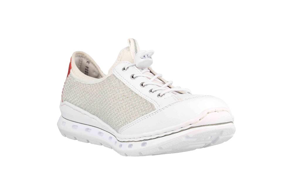 Rieker Halbschuhe In Übergrößen Weiß L22Y6-81 Große Damenschuhe