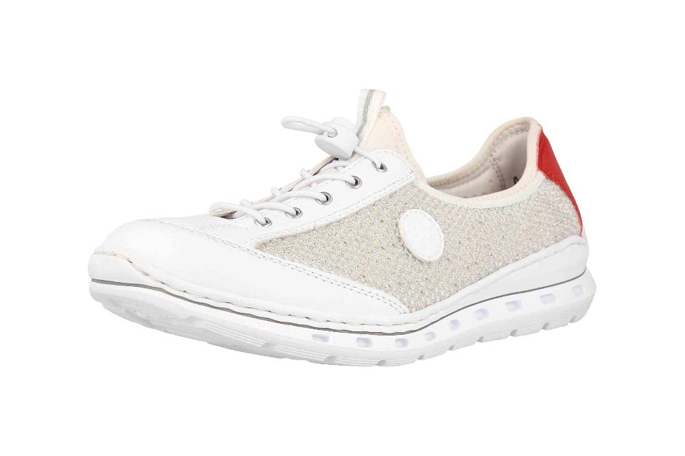 Rieker Halbschuhe In Übergrößen Weiß L22Y6-81 Große Damenschuhe