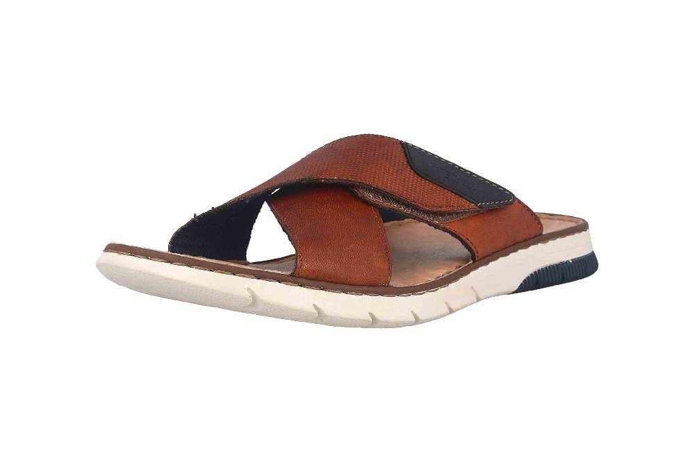 Rieker Pantoletten In Übergrößen Braun 25283-23 Große Herrenschuhe
