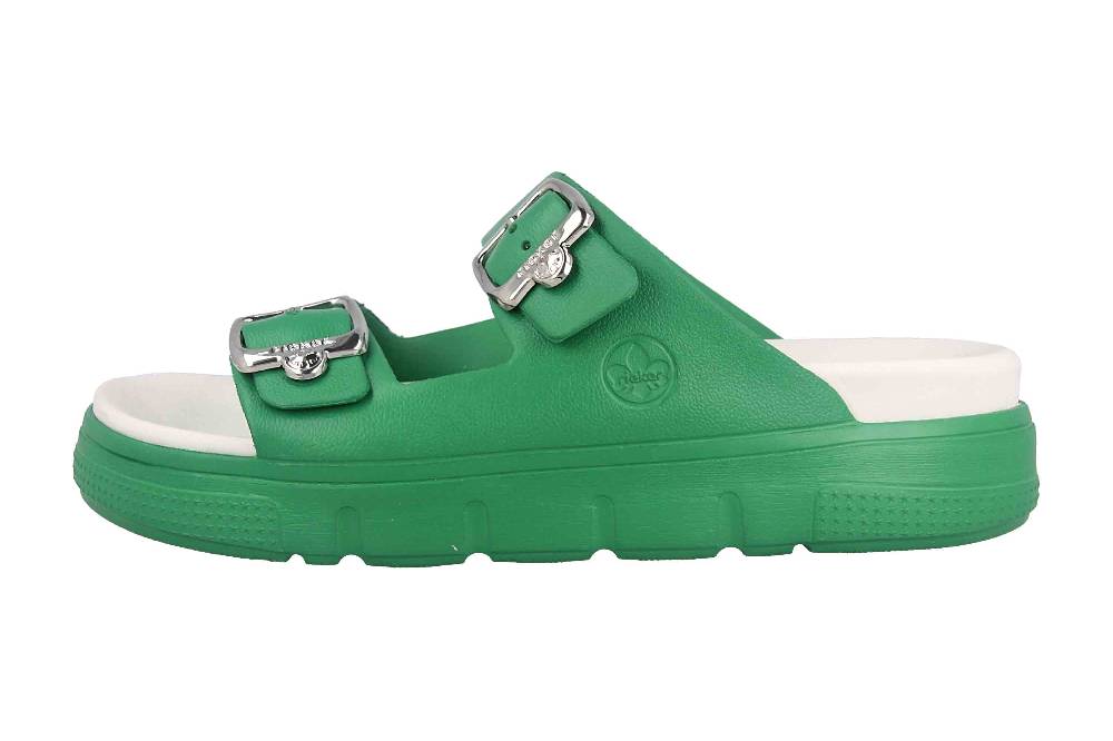 Rieker Pantoletten in Übergrößen Grün P2180-53 große Damenschuhe