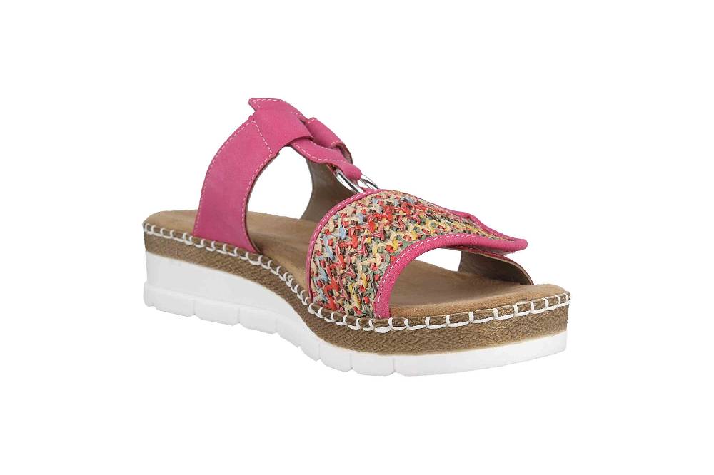 Rieker Pantoletten In Übergrößen Mehrfarbig V1247-31 Große Damenschuhe