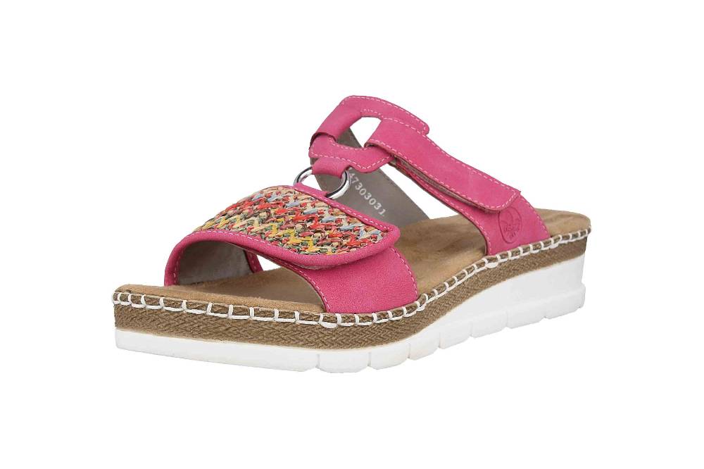 Rieker Pantoletten In Übergrößen Mehrfarbig V1247-31 Große Damenschuhe